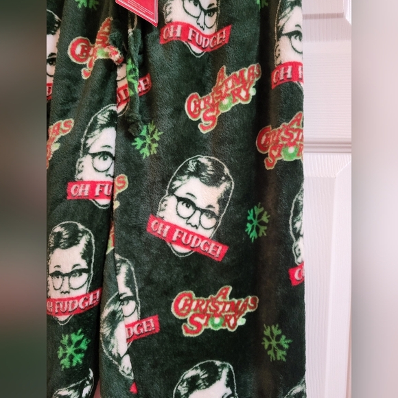 NWT A Christmas Story Unisex Green Fleece Pajama Pants Size L - Picture 4 of 5